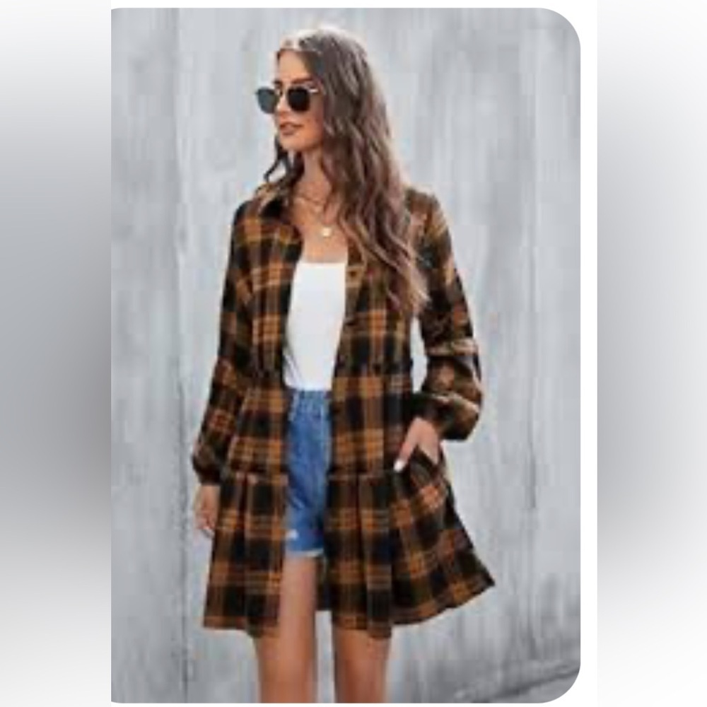 Blooming Jelly Plaid Long-Sleeve Dress NWT
